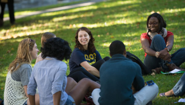 students learning outside