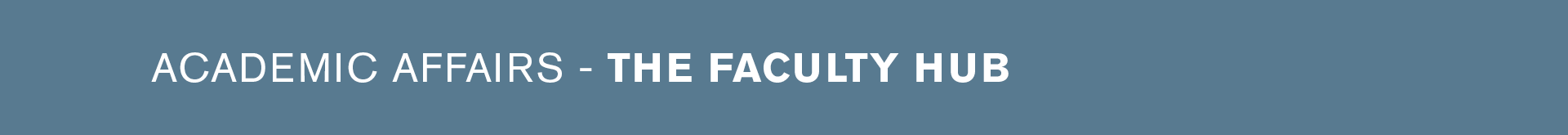 Academic Affairs - Faculty Hub