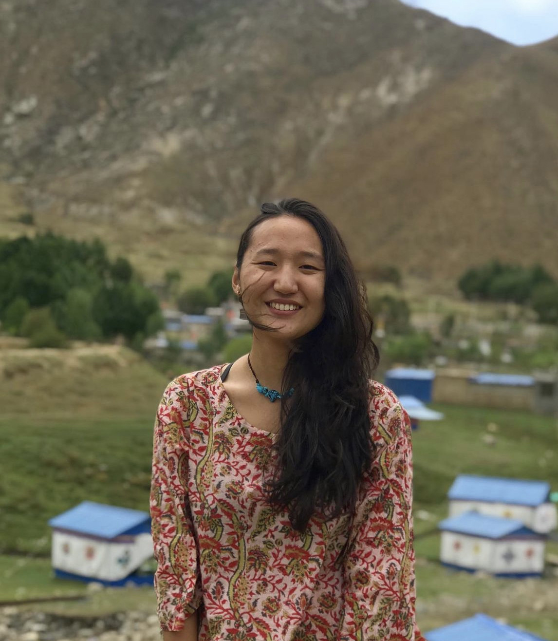 Tenzing Ukyab Lama pictured in Nepal near the Himalayas