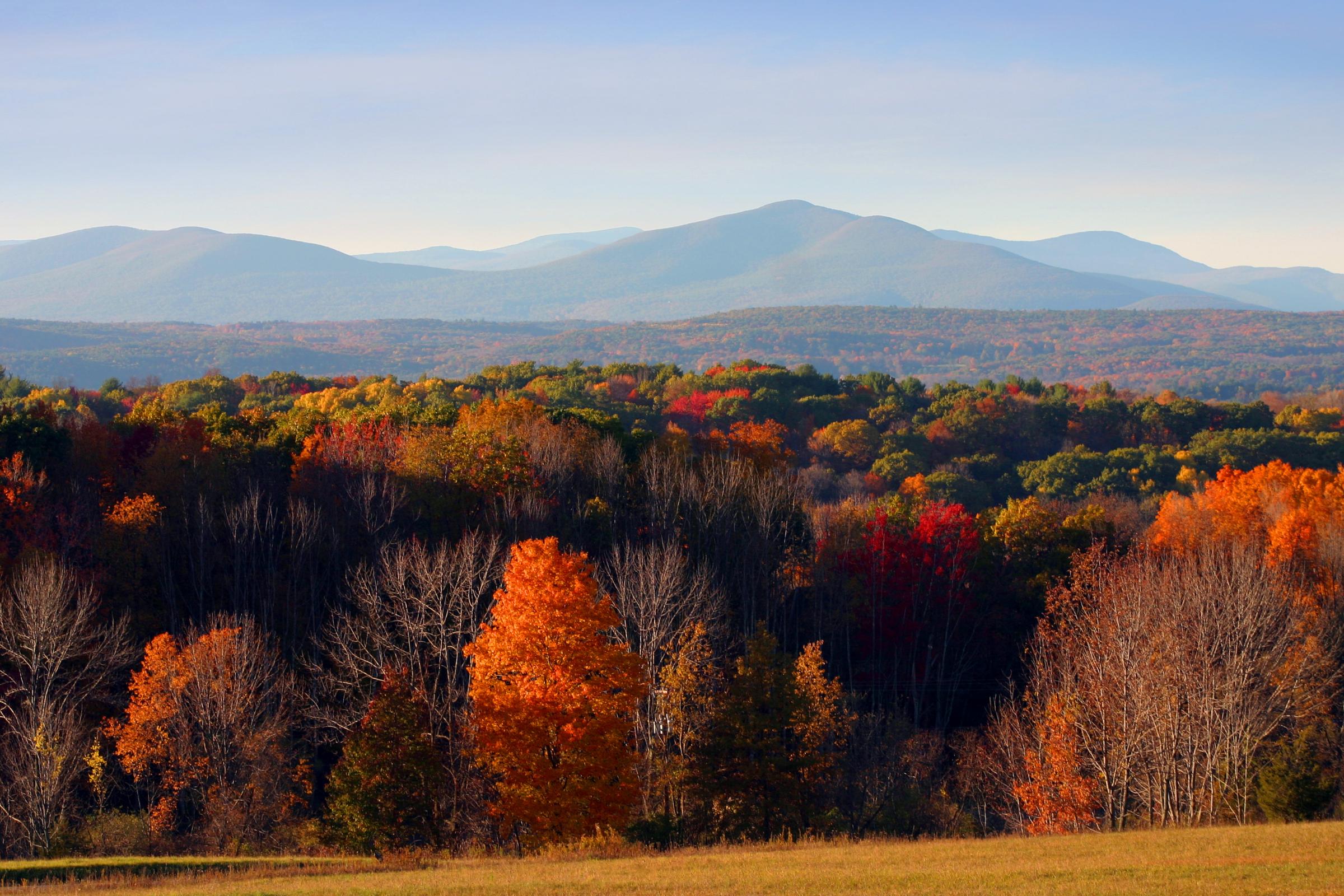 View of mountains from town