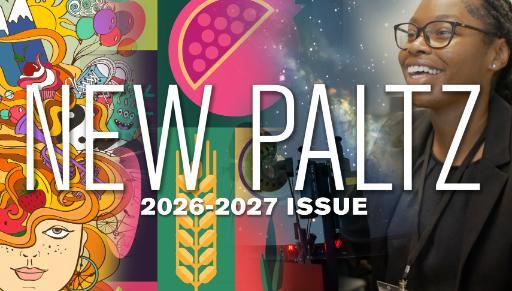 Collage cover with New Paltz logo