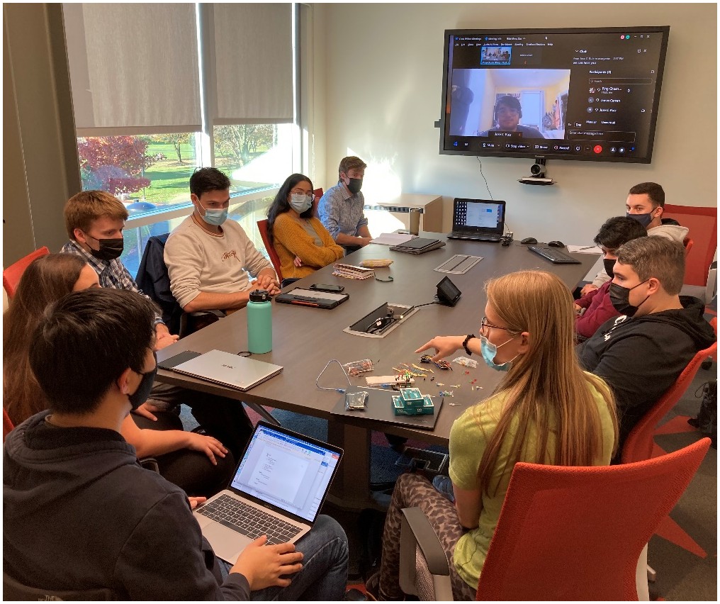 Engineering and education students at workshop implementations at high school robotics club (bi-weekly)