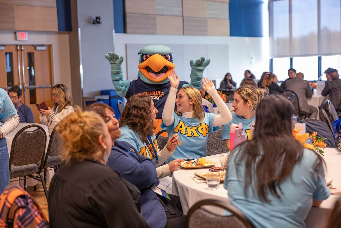 Hugo the Hawk at the All Alumni Luncheon