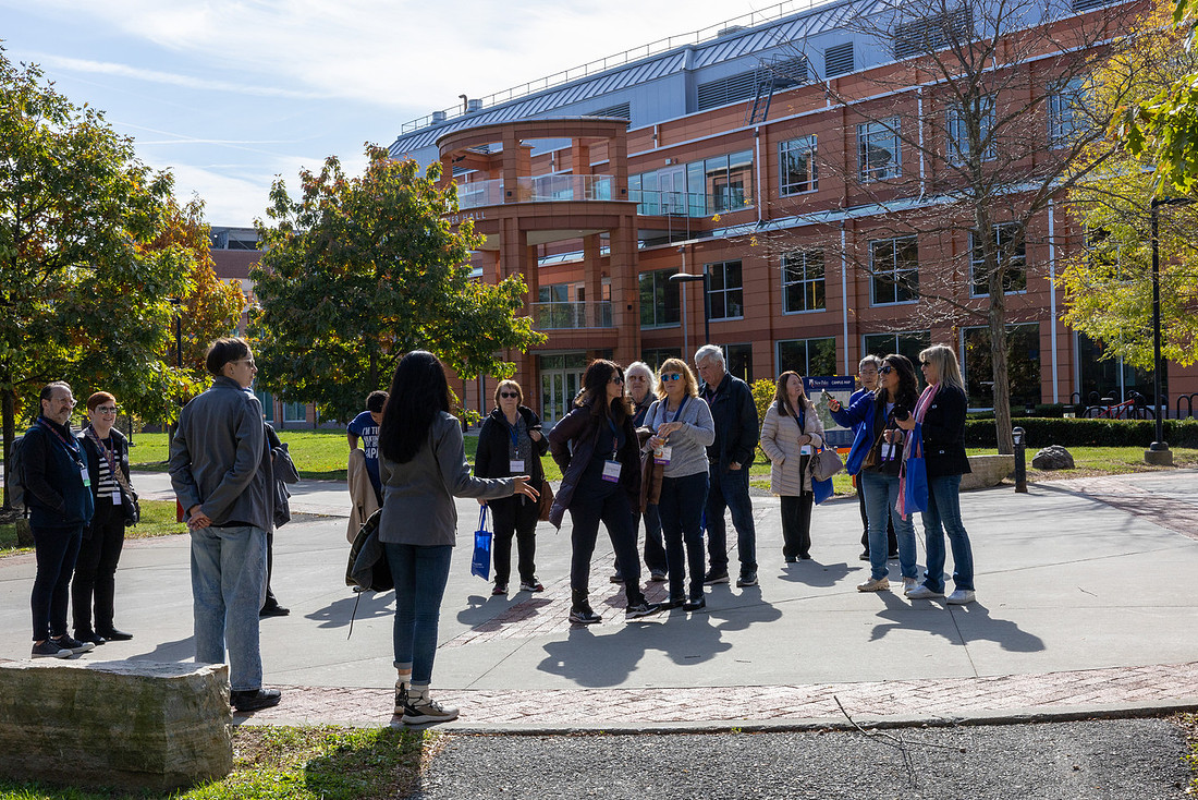 Alumni explore campus near Wooster.